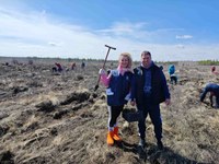 С 17 апреля стартовала большая акция по лесовосстановлению «Зеленый пояс». Сотни магнитогорцев, среди которых, конечно же, члены Общественной палаты Магнитогорска вышли на лесополосу для участия в посадке новых деревьев